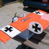 I took a Sig Wonder and turned it into "Der Wonder" the WWI German version?  I really like the iron crosses on the tail.  Flying with an O.S. .25 FSR.  This is a rocket!  20 years old and still flying!