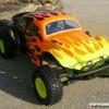 ProLine VW Baja Bug on 2WD Traxxas Slash.  Faskolor Paints.  Skull dude is a antenna ball topper from a local hot rod show!