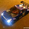 This is the same body as show above.  HPI 190mm Nissan 350Z mounted on an Associated TC5 chassis.  Just wanted to show you what it looks like with lights!  These lights are from RAM.  $25 and you can add tremendous realism!