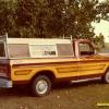 This was a brand new Ford truck that I airbrushed.  It looked awesome with the side pipes and burnt orange color.  Then...he put that camper shell on it!  Yuck!  Old daze in the 80's.