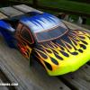 This is one of the new laser cut Losi bodies for the 22SCT.  This one took me a long time.  Lots of custom graphics and flames, and I made two fo them identical for this racer!