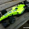 This is a Tamiya F104 that my Son built and will be racing locally.  He built the chassis and I was his paint and body man.  We tried to match the "Miss GEICO" off shore powerboat theme that is crazy cool.  Its a neon yellow/green that you have to see in person to really catch.  Stunning color!