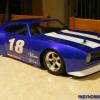 Another view of the HPI Mustang done in Faskolor Fasescent Blue and white.