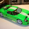 HPI Ford GT body set up for RCGT class.  Body painted with Faskolor Neon Green and backed with white.  HPI decals.