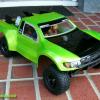 This is the Pro-Line RAPTOR Ford f-150 body.  Very cool!  Color is "Key Lime Green" backed with neon green and white.  Faux carbon fiber look on hood.