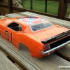 Rear view of the General Lee Cuda.  Can't wait to see it mounted and on the track!