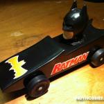 Every Pinewood Derby has usually got some sort of "BATMOBILE" in it.  This was my take on it.  I got the head from a kids shampoo bottle.  Not very fast.!  This was created for the Brownsburg Motorsports Celebration Pinewood Derby.  You can find more information on this great event at www.Brownsb